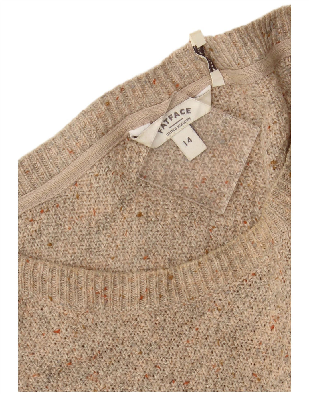 FAT FACE Pull col bateau pour femme UK 14 Large Beige