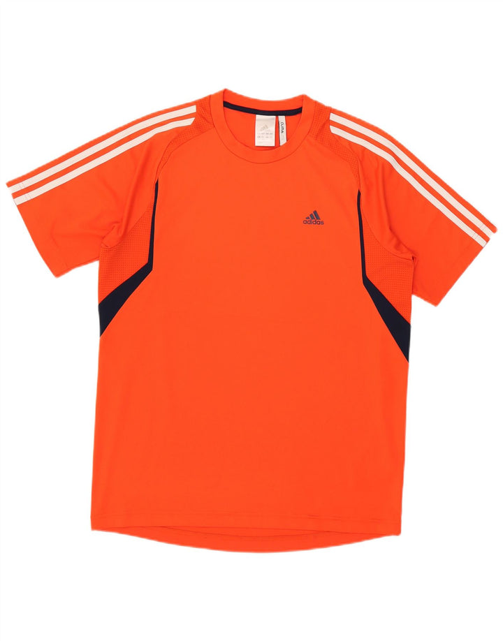 Adidas Hommes Climalite T-Shirt Haut Orange Colorblock Polyester