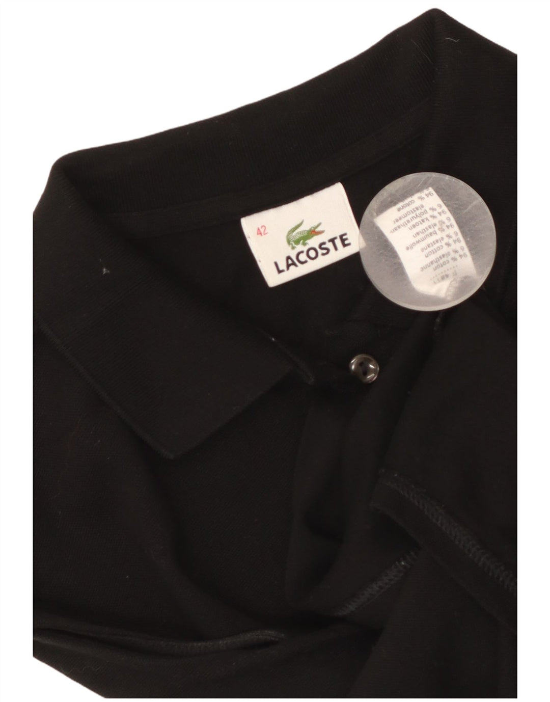 Lacoste Femme Chemise sans manches Blouse Taille 42 Grand Coton Noir