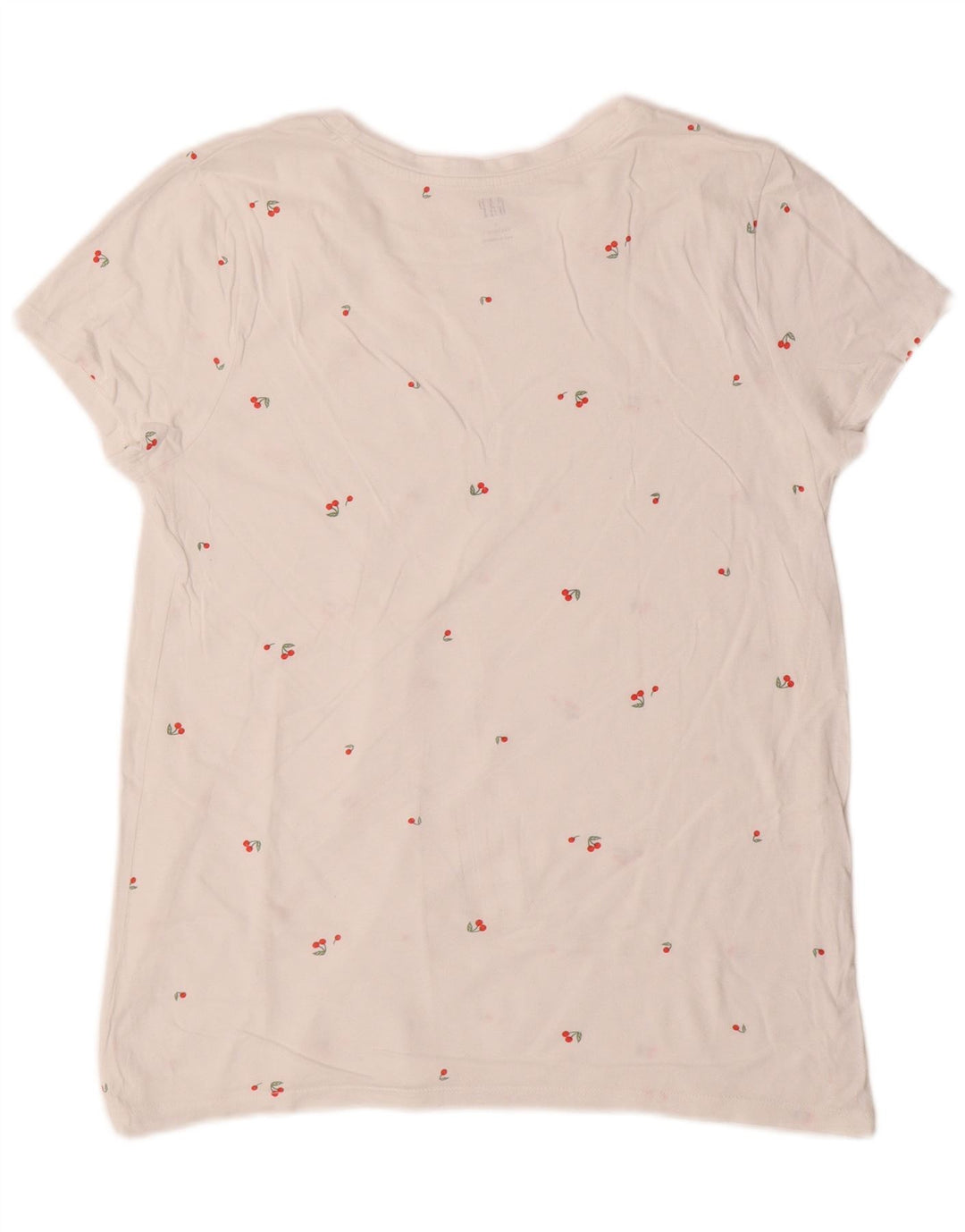 Gap T-Shirt Femme Top UK 14 Large Blanc Taché