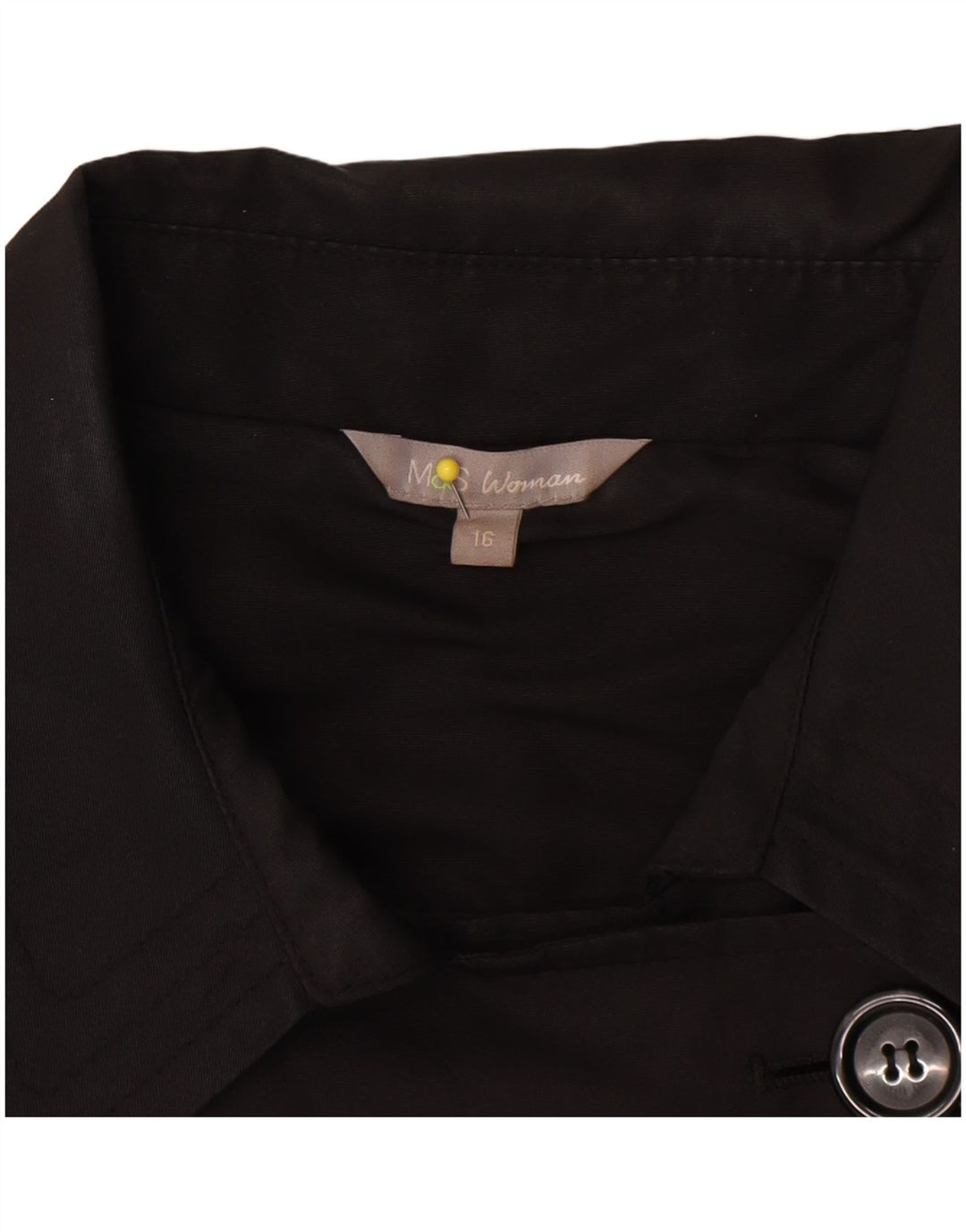 Marks & Spencer Trench-Coat Femme UK 16 Large Noir Polyester