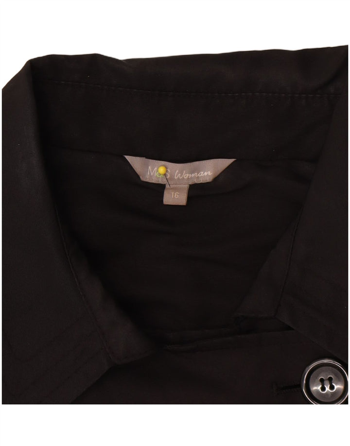 Marks & Spencer Trench-Coat Femme UK 16 Large Noir Polyester