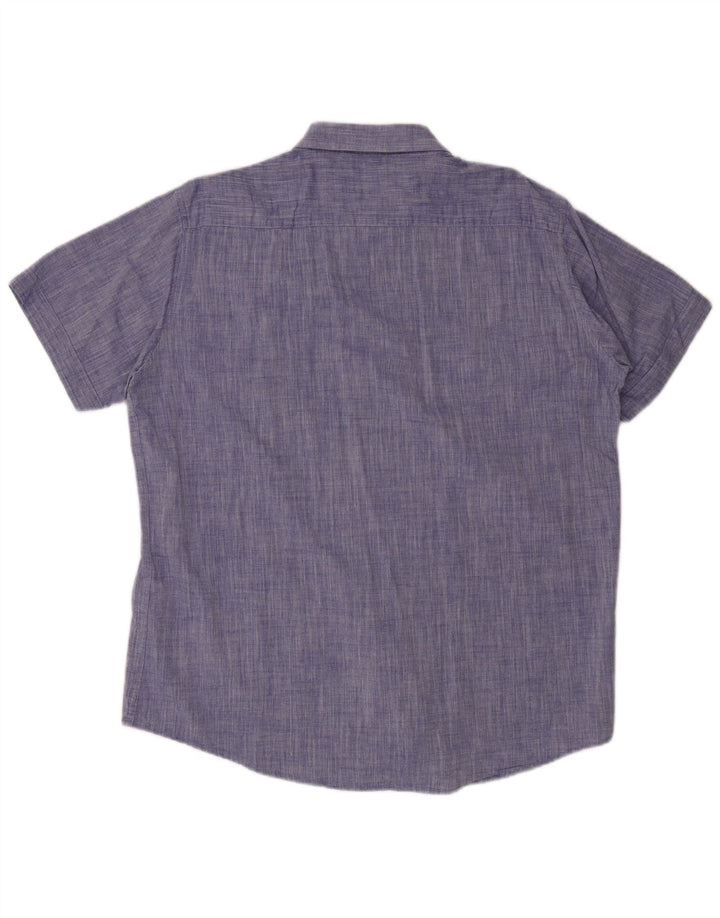 Carrera Chemise à manches courtes pour homme Coupe régulière 2XL Bleu Coton