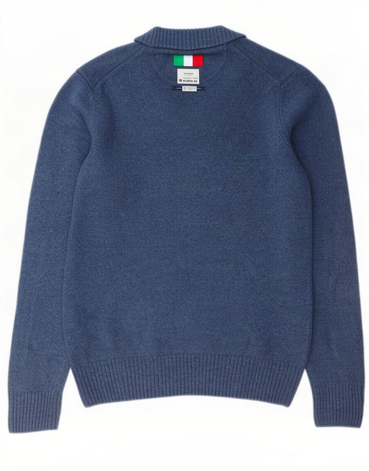 Marlboro Classics Pull col V pour homme en laine bleue Taille L