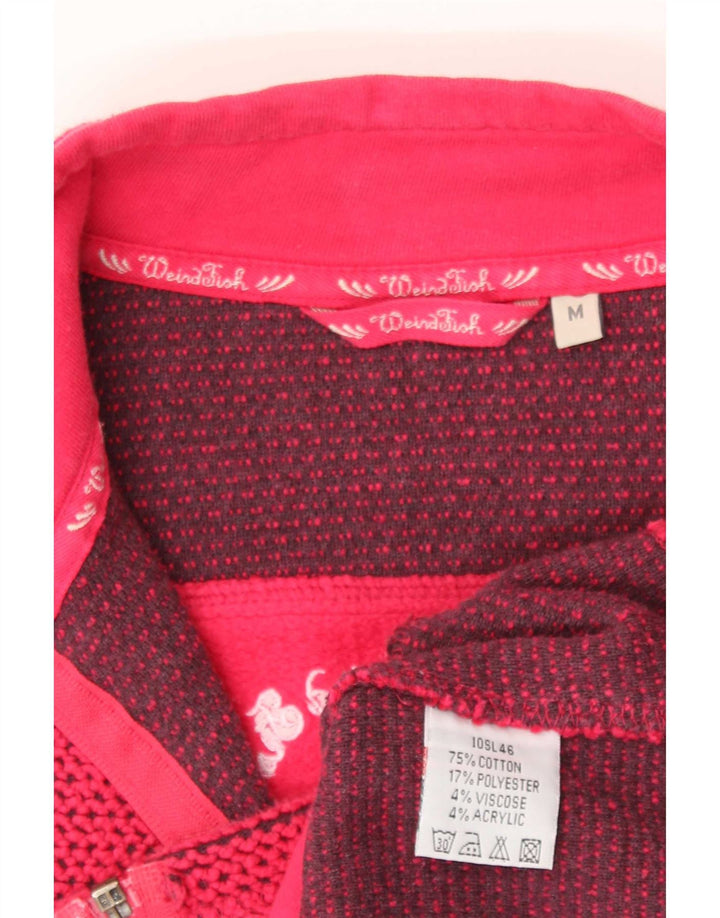 Weird Fish Cardigan pour femme en coton rouge moyen UK 14