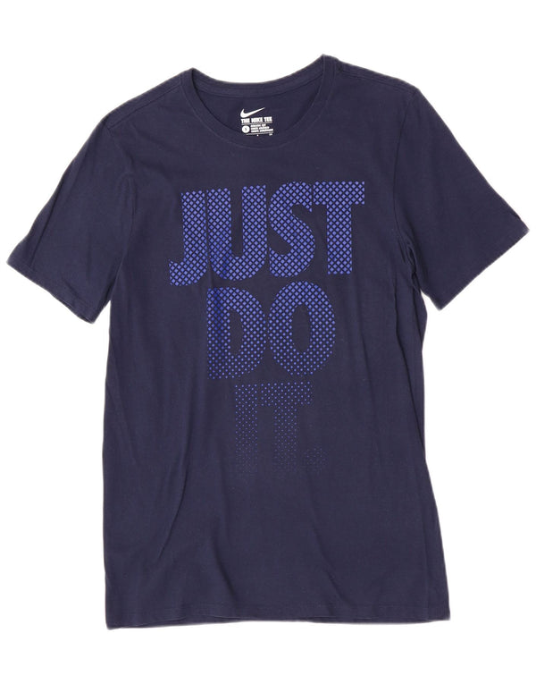 Nike Hommes Athletic Fit Graphic T-Shirt Haut Petit Bleu Marine Coton Sports