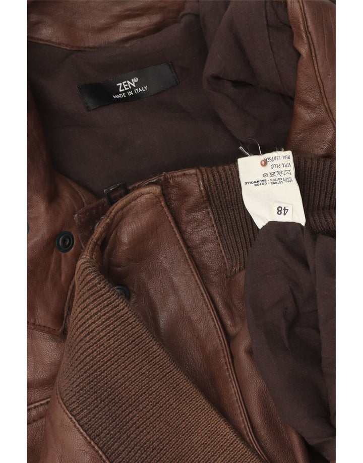 Zen Veste en cuir militaire pour homme IT 48 Cuir marron moyen