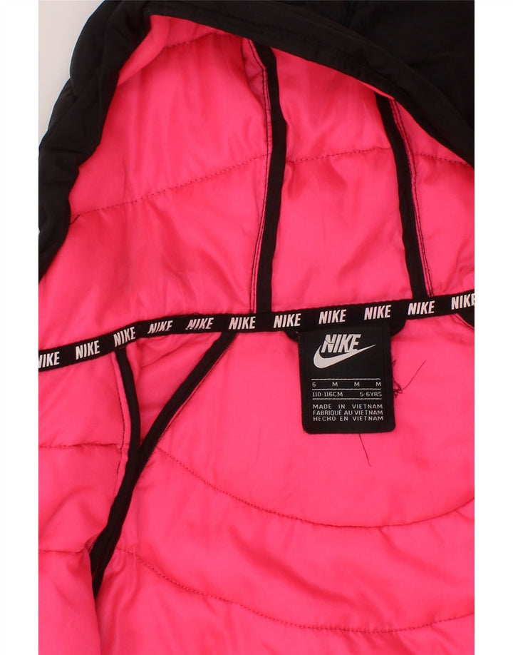 NIKE Veste matelassée à capuche pour fille 5-6 ans Noir moyen colour block