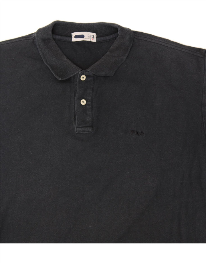 FILA Mens Polo Shirt XL Black Cotton Vintage Fila and Second-Hand Fila from Messina Hembry 