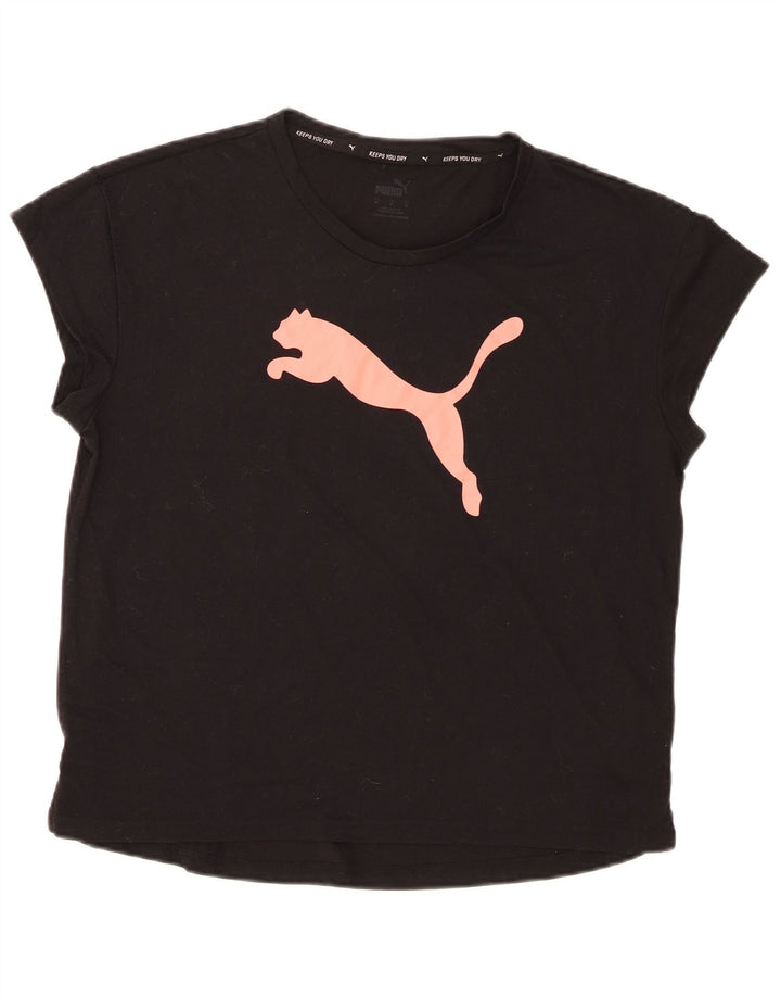 Puma T-shirt graphique pour femme UK 14 Noir moyen Polyester