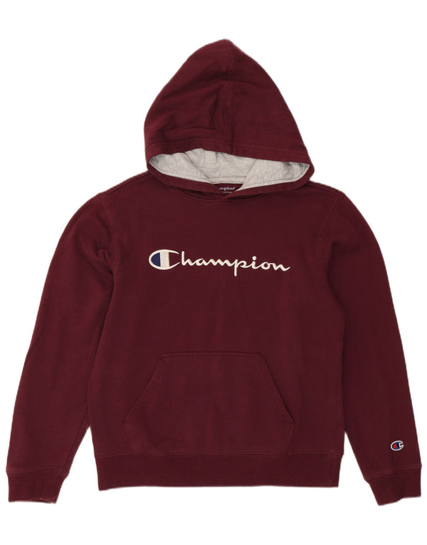 Champion Pull à capuche graphique pour femme UK 14 Grand coton bordeaux