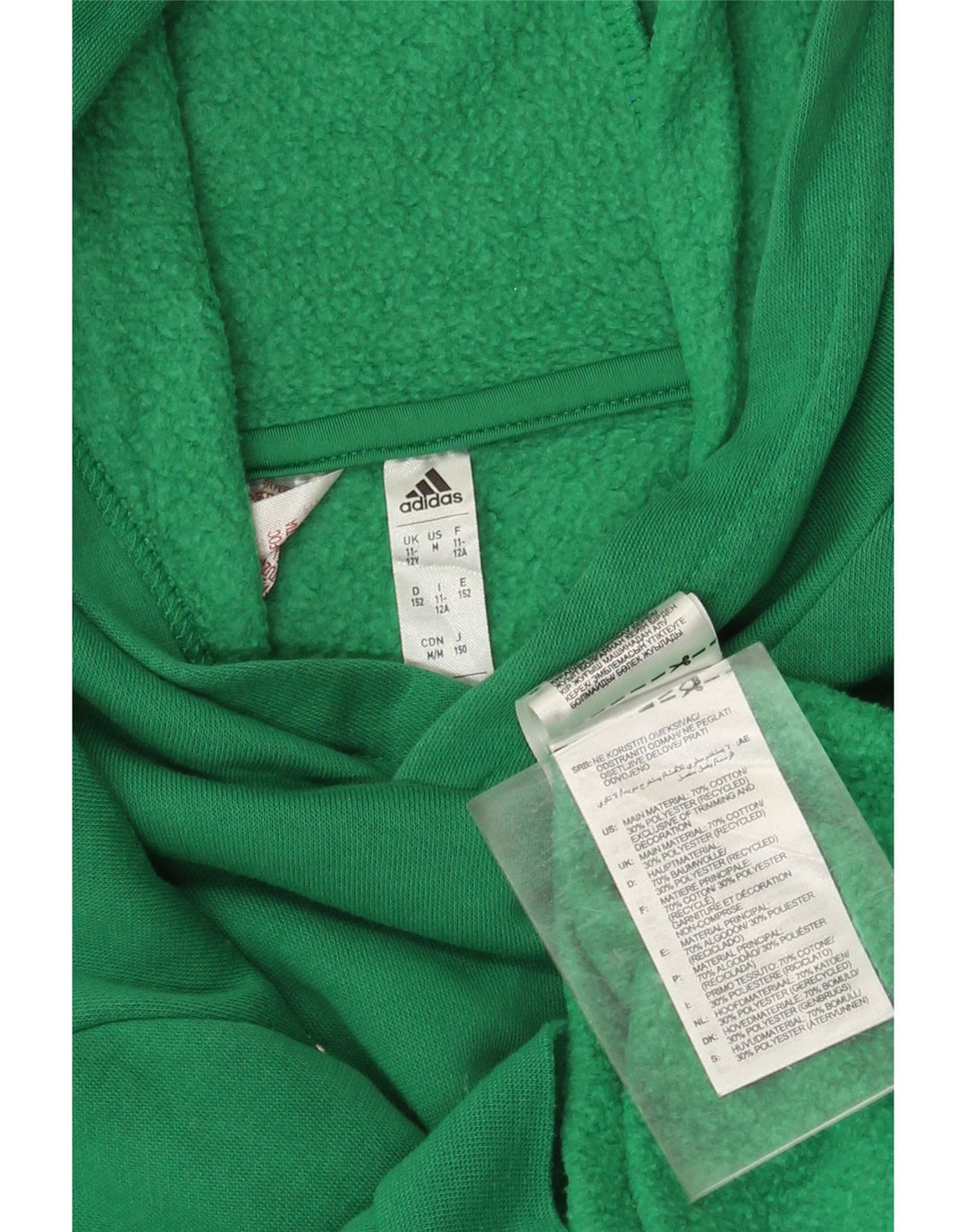 ADIDAS Sweat à capuche pour garçon 11-12 ans Vert Coton