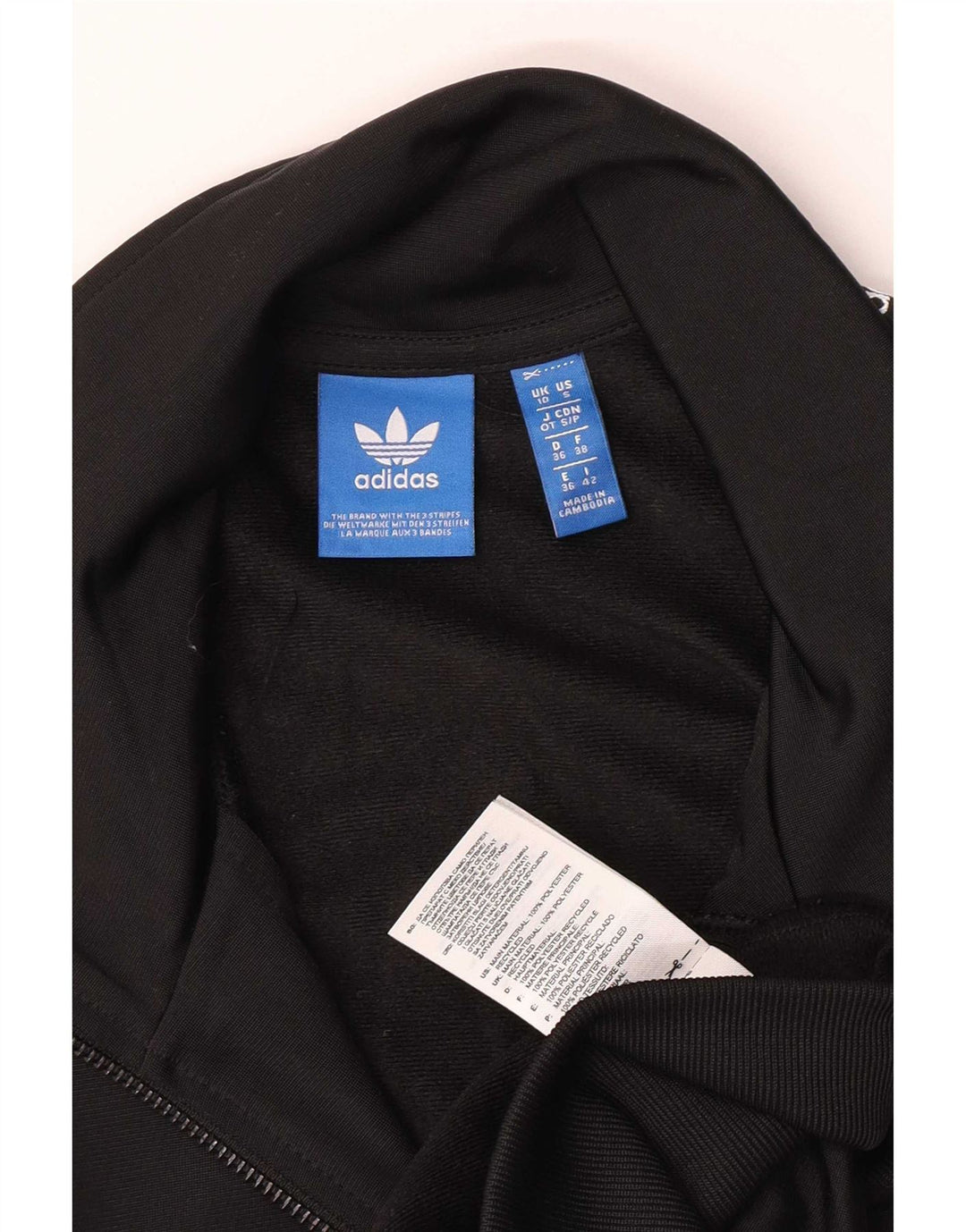 Adidas Veste de survêtement graphique pour femme UK 10 Petit Noir Polyester