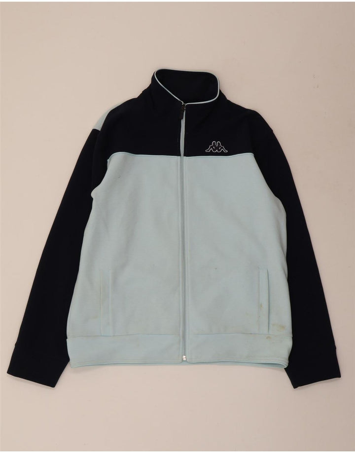KAPPA Veste de survêtement pour femme UK 18 XL Bleu Colorblock Polyester