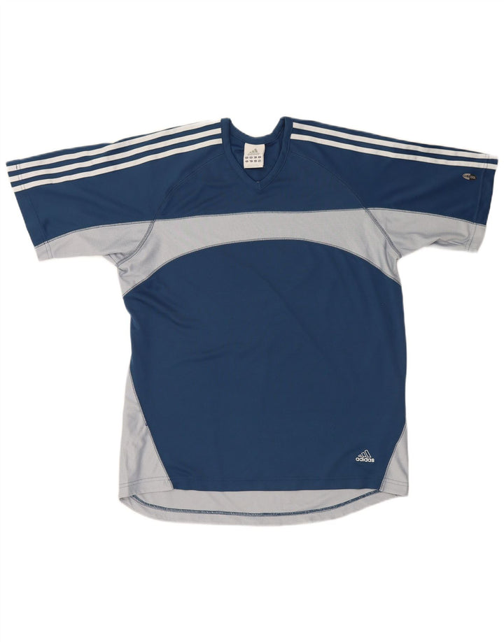 Adidas Hommes Climacool T-Shirt Haut Grand Bleu Marine Colorblock Polyester