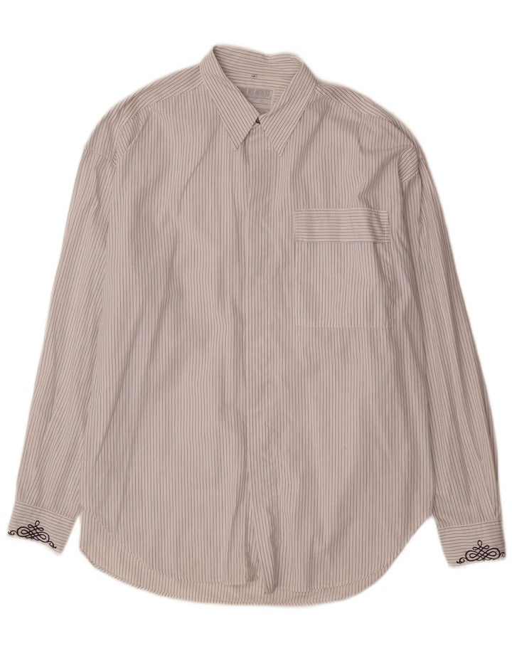 Chemise homme VINTAGE XL coton à fines rayures blanches
