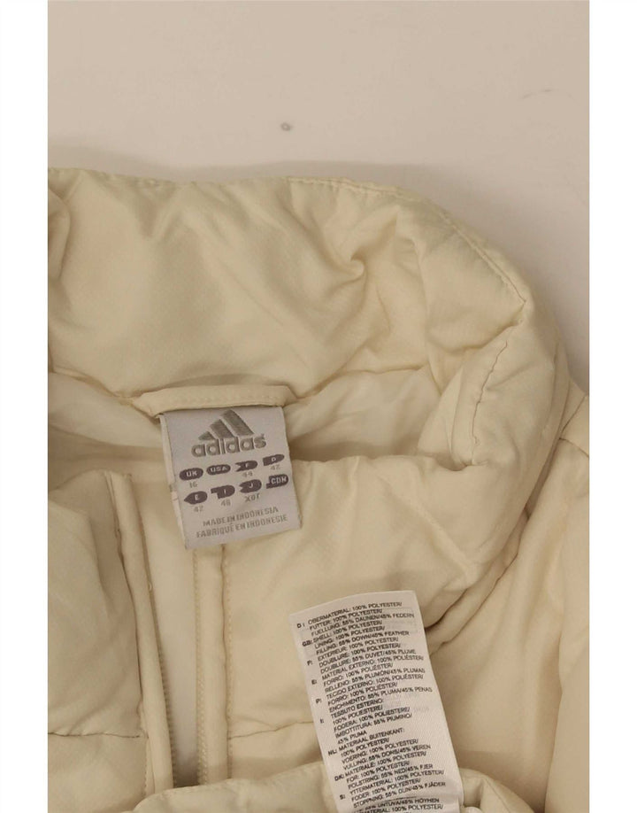 Adidas Veste matelassée pour femme UK 16 Large Off White Polyester