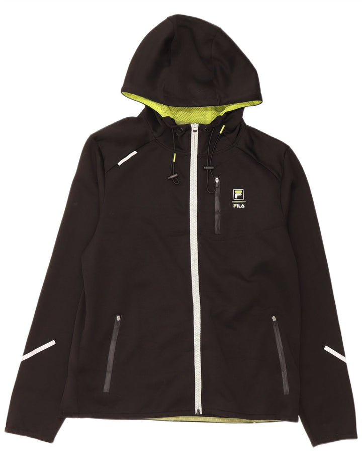 Fila Pull à capuche zippé pour homme Large Noir Polyester