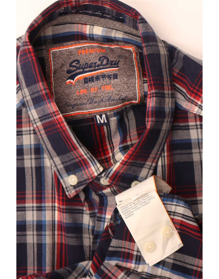 Superdry Chemise Flanelle Homme Bleu Marine Moyen Carreaux Coton