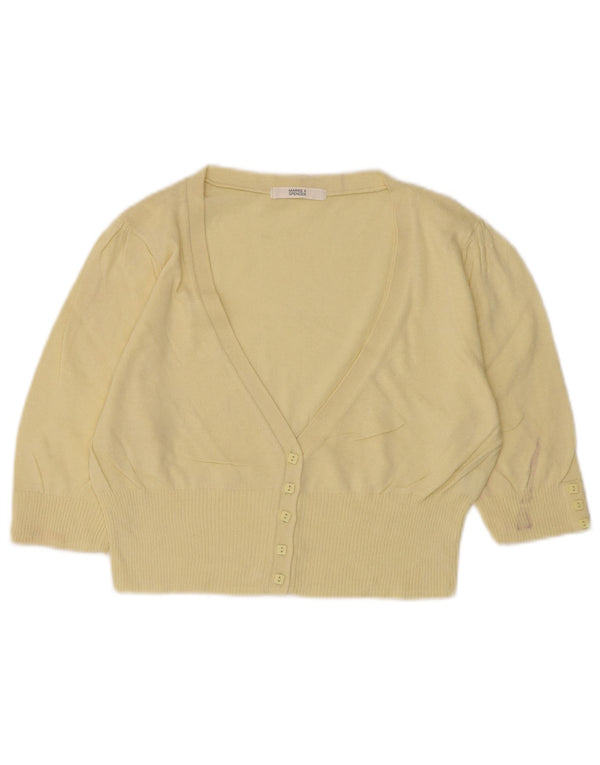 Marks & Spencer Pull cardigan court pour femme UK 10 Small Jaune