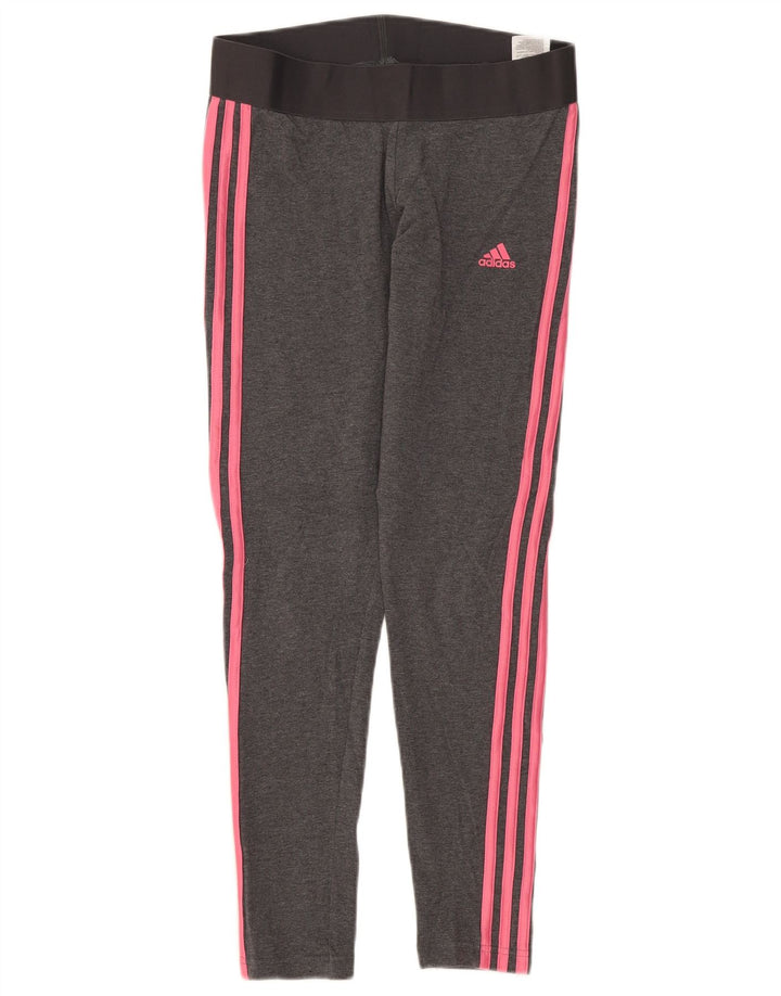 Adidas Leggings Femme UK 12/14 Coton Gris Moyen