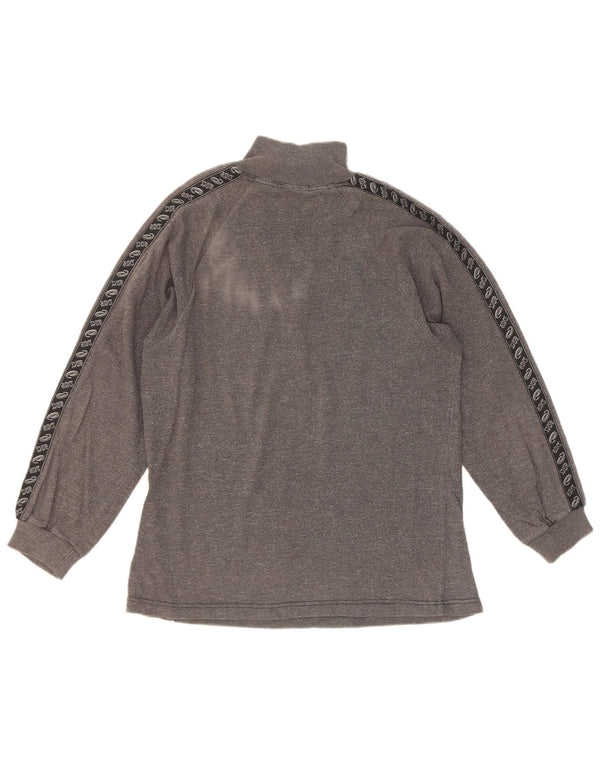 Asics Haut à manches longues avec col zippé et col zippé pour homme, petit gris color block
