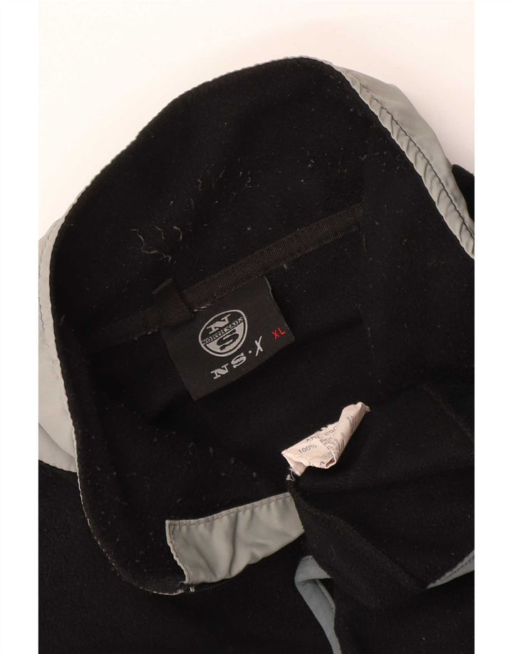 North Sails Pull polaire à col zippé pour homme XL Noir Colorblock Polyester