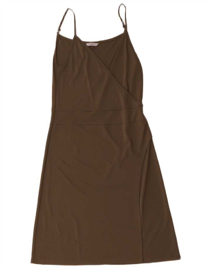 Marks & Spencer Robe trapèze sans manches pour femme UK 12 Kaki moyen