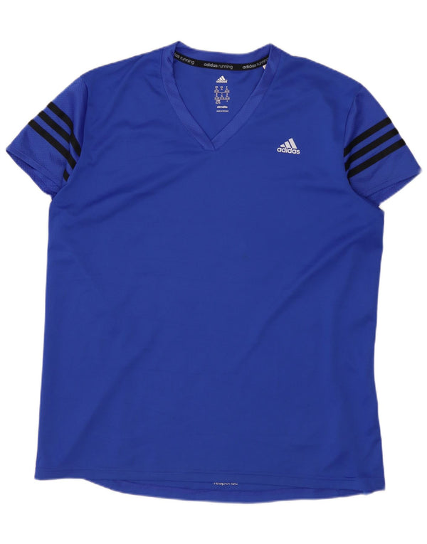 ADIDAS Femmes Climalite T-Shirt Top UK 20/22 XL Bleu Polyester