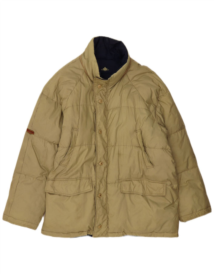 vintage Homme Réversible Loose Fit Veste Rembourrée UK 38 Moyen Kaki