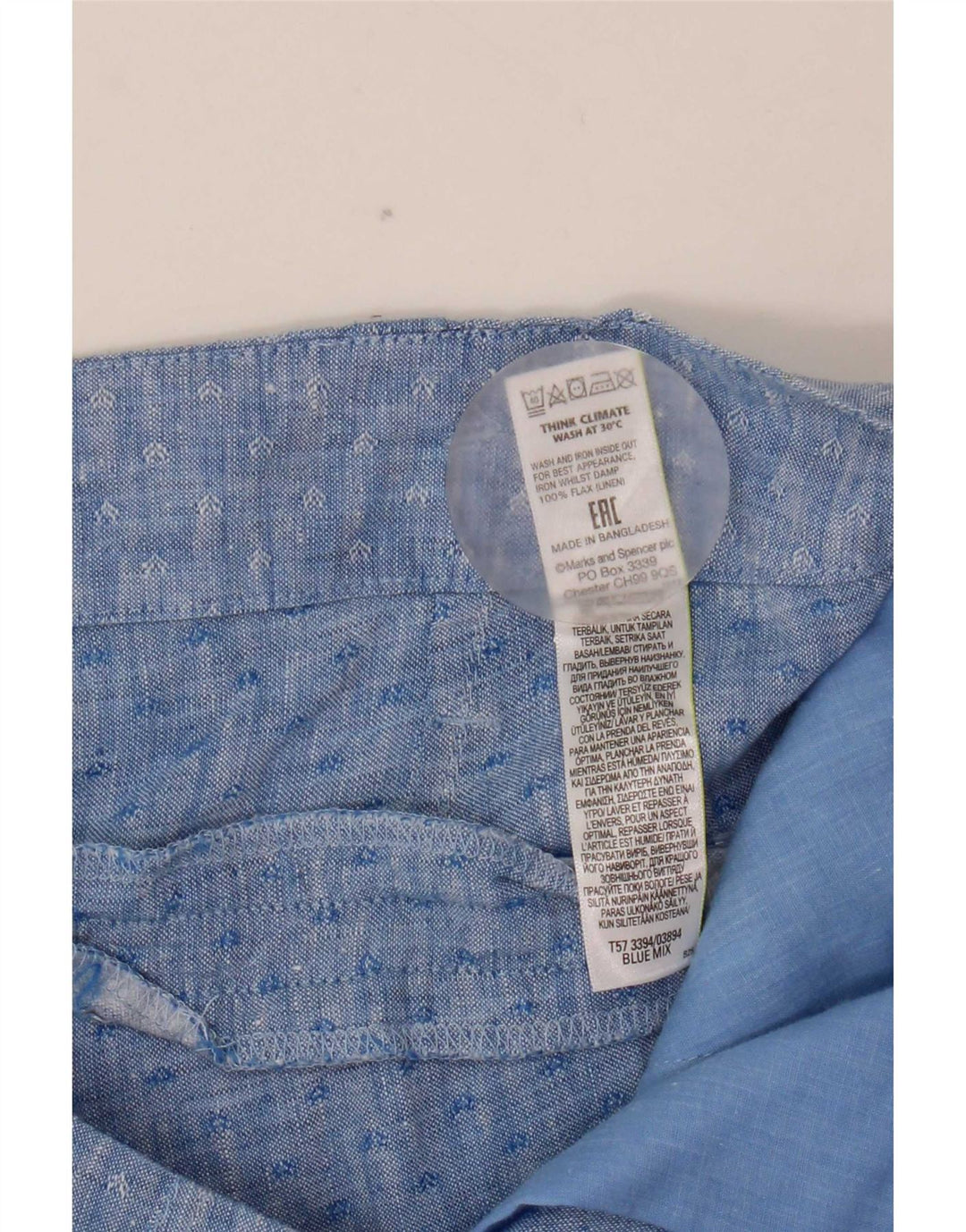 Marks & Spencer Short chino Pegged pour femme UK 12 Medium W32 Bleu géométrique