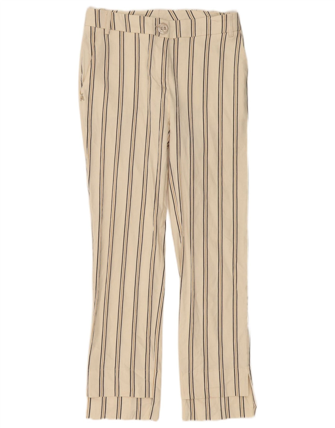 Patrizia Pepe Pantalon Chino Femme IT 42 Medium W28 L27 Lin Blanc Cassé