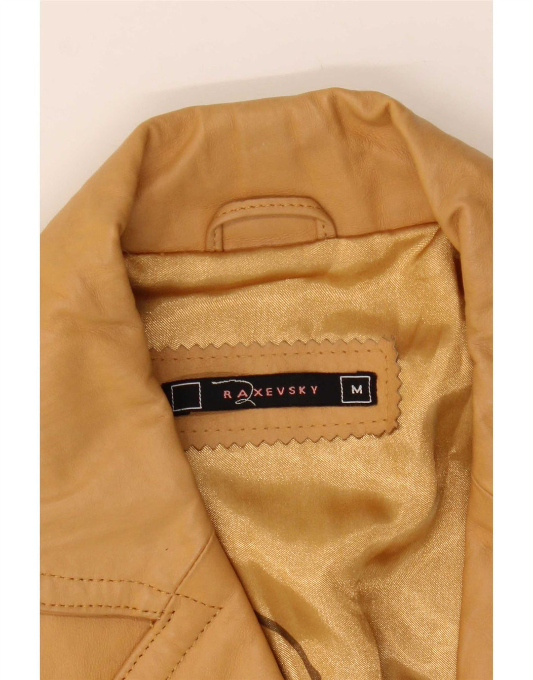 Veste en cuir femme vintage UK 12 Cuir Beige Moyen