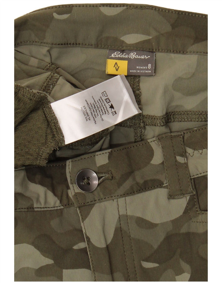 Eddie Bauer Short cargo pour femme US 8 Medium W32 Kaki Camouflage Nylon