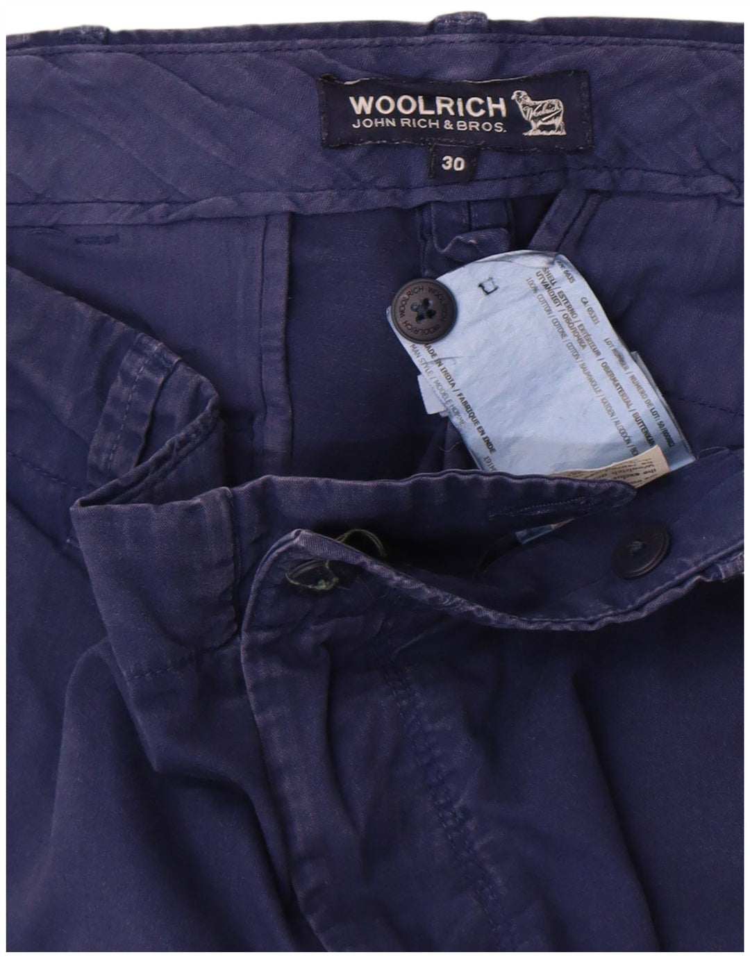 Woolrich Short Chino Homme W30 Bleu Marine Moyen Coton