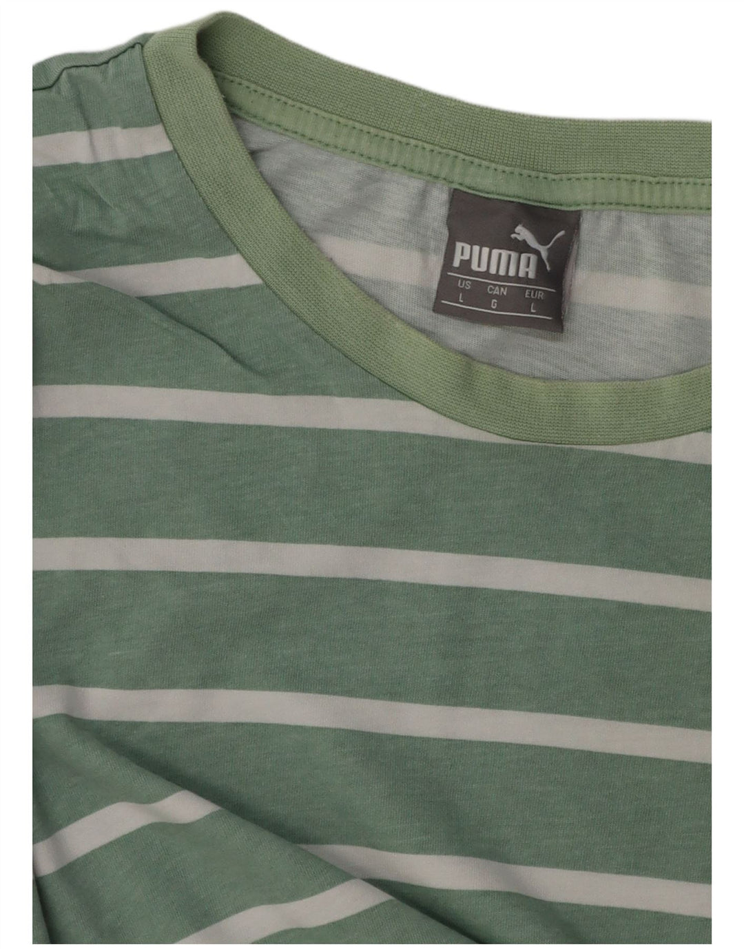 PUMA T-shirt pour hommes, haut à rayures vertes, grand