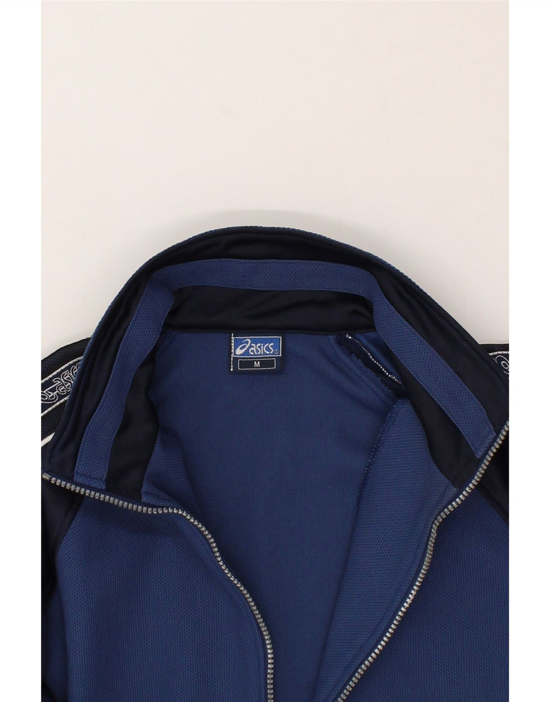 ASICS Veste de Survêtement Graphique Homme Bleu Marine Moyen Colorblock