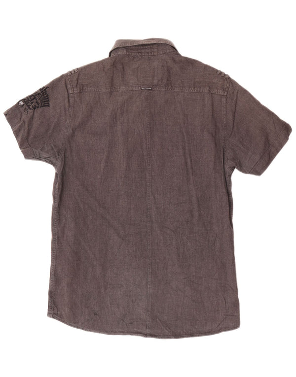 Billabong Chemise graphique à manches courtes pour hommes en coton gris moyen