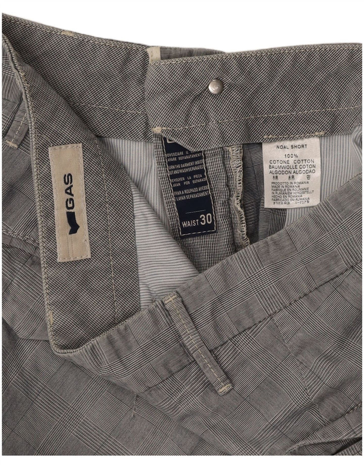 GAS Short Chino Homme W30 Coton Gris Moyen à Carreaux