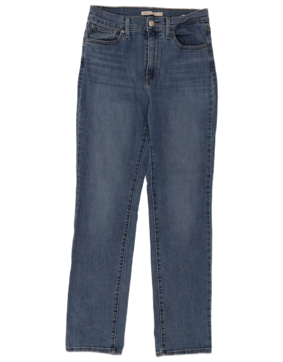 LEVI'S Jean droit taille haute 724 femme W29 L30 bleu coton