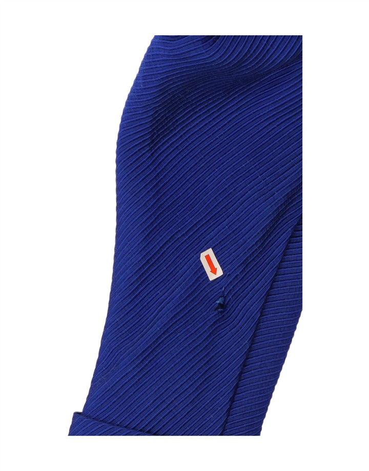 VINTAGE Veste blazer femme UK 12 Coton à fines rayures bleu moyen