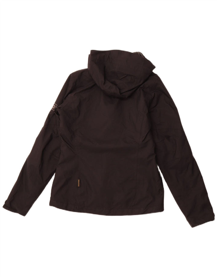 JACK WOLFSKIN Veste coupe-vent à capuche pour femme UK 10 Small Noir Polyamide