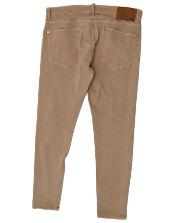 Zara Jean skinny taille basse pour homme EU 46 XL W36 L28 Coton beige