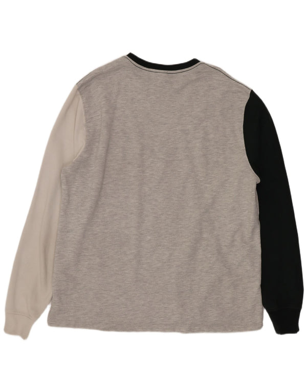Zara Homme Sweatshirt Jumper XL Gris Colorblock Coton
