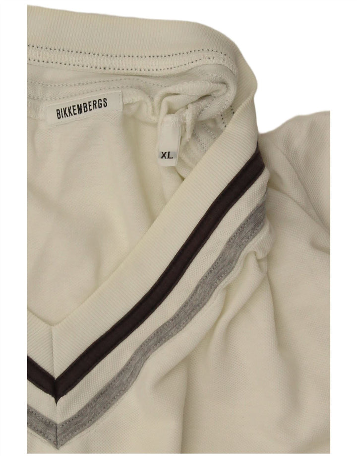 Bikkembergs T-Shirt Homme Top XL Blanc Rayé