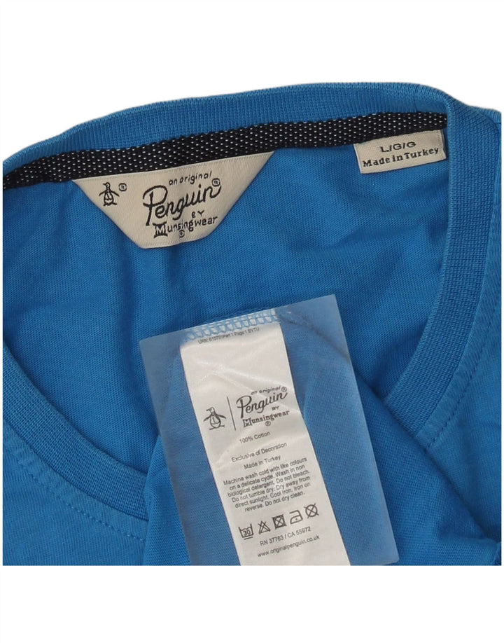 Penguin T-Shirt Homme Haut Large Bleu Coton