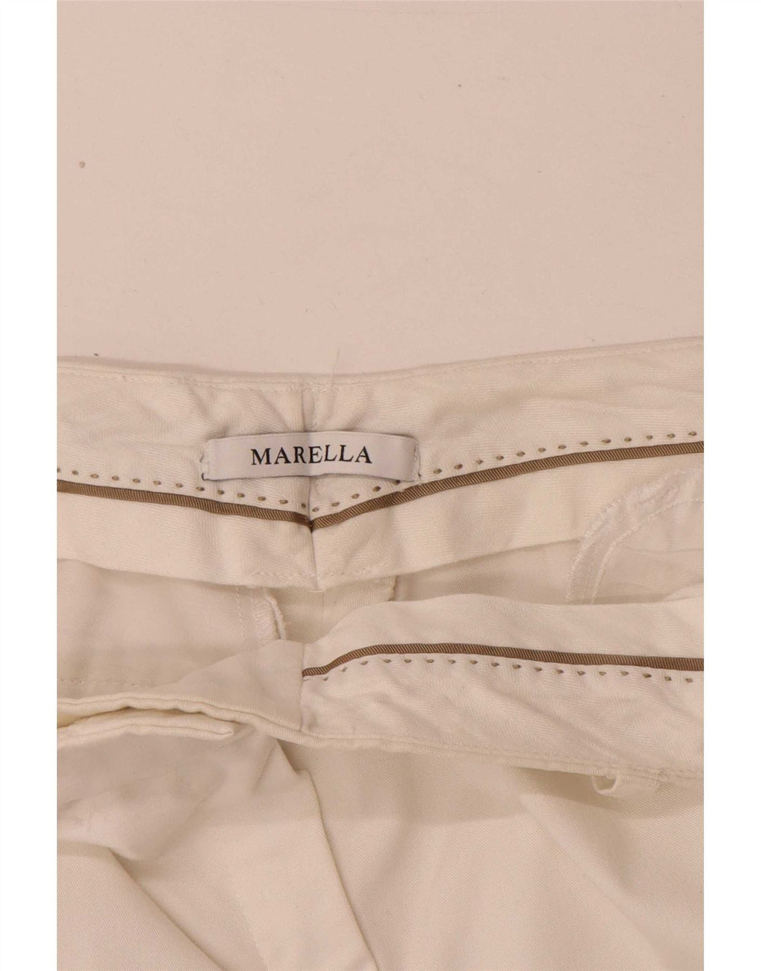 Marella Pantalon Court Droit Femme W28 L26 Blanc