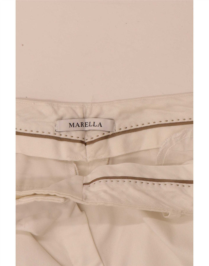 Marella Pantalon Court Droit Femme W28 L26 Blanc