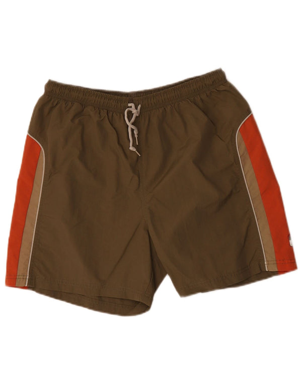 Lotto Short de bain pour homme UK 40/42 Large Kaki Colourblock Nylon