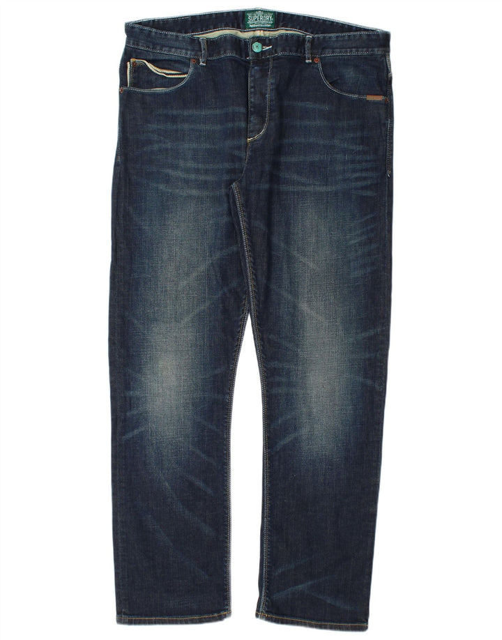 Superdry Jean Droit W36 L32 Bleu Coton Homme